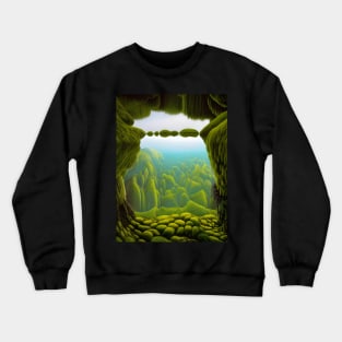 Surreal Green Landscape Crewneck Sweatshirt